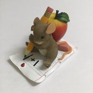 Fitz & Floyd Charming Tails Mouse Figurine You've Taught Me So Much Teacher Gift